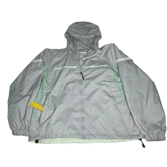 Columbia Womens Rain Coat W/Adjustable Hood Size XL Short Beige/Green - Picture 9 of 14